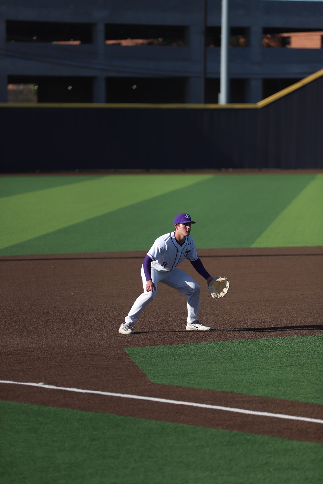 Infielder set in his ready stance